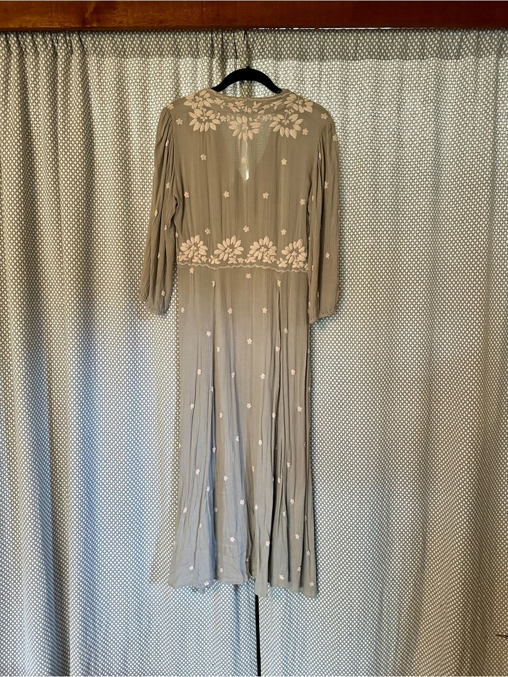 RARE COLOR! Free People Embroidered Fable Midi Dress - Sage XS - Picture 13 of 14